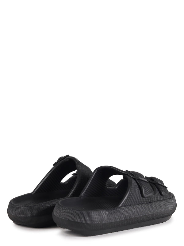 Linzi Black Platform Double Strap Slider