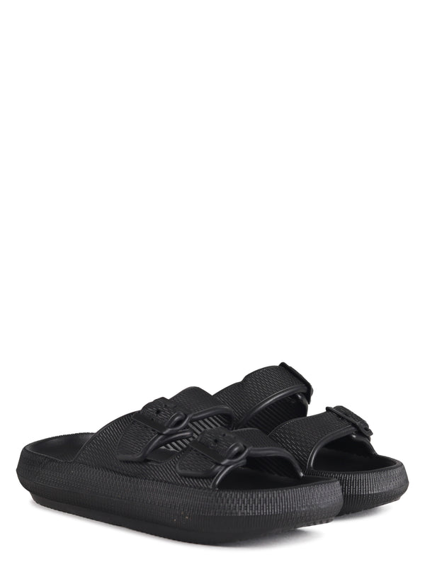 Linzi Black Platform Double Strap Slider