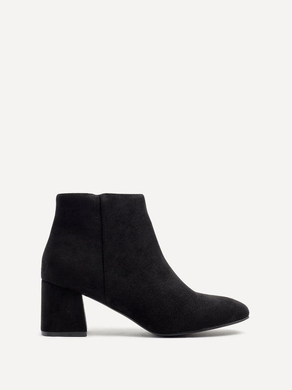 Linzi Black Suede Block Heel Ankle Boot