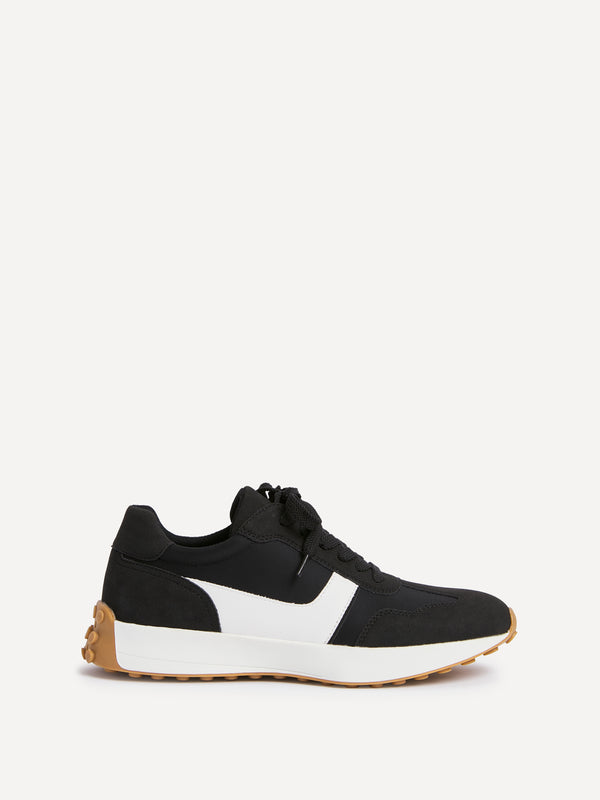 Linzi Black Suede Mix Sports Trainers