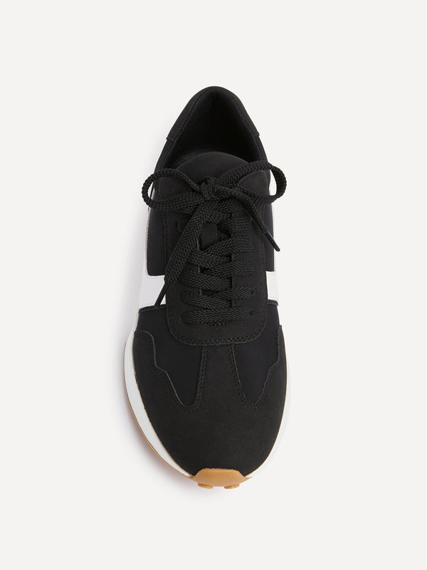 Linzi Black Suede Mix Sports Trainers