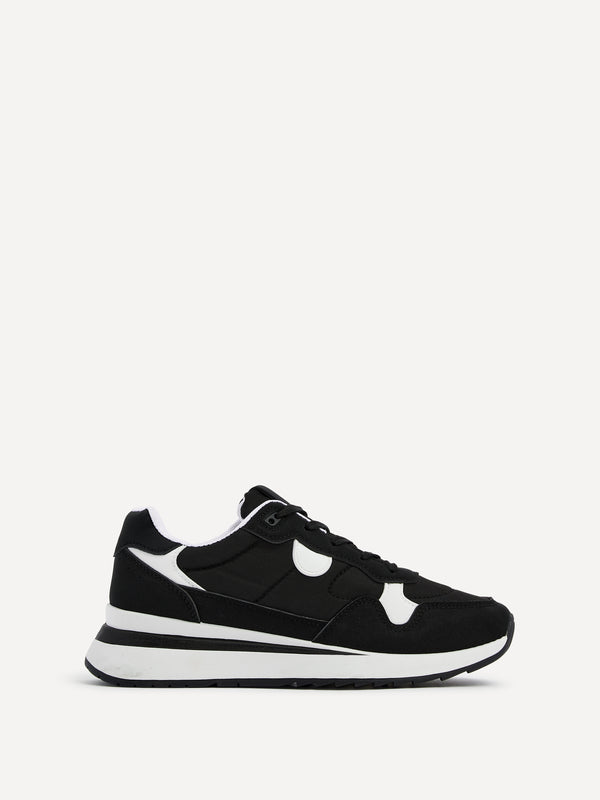 linzi Black Two-Tone Wedged Trainer
