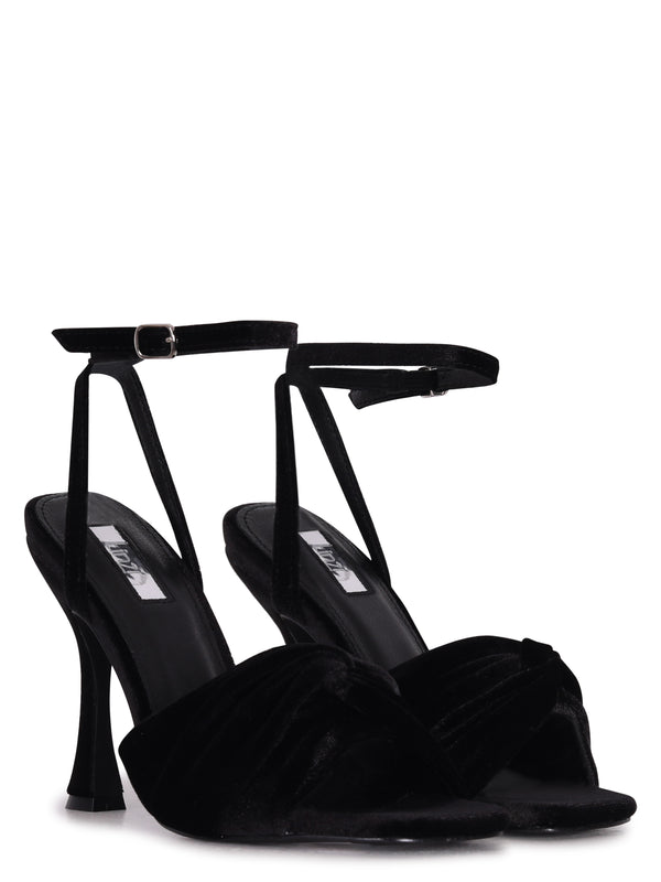 Linzi Black Velvet Stiletto High Heel
