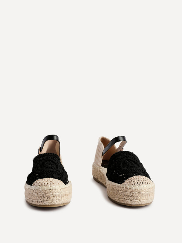 Linzi Black Woven Two Part Espadrille Sandal