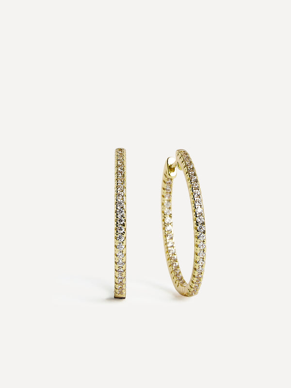 Linzi Bridal Gold Crystal Hoop Earrings