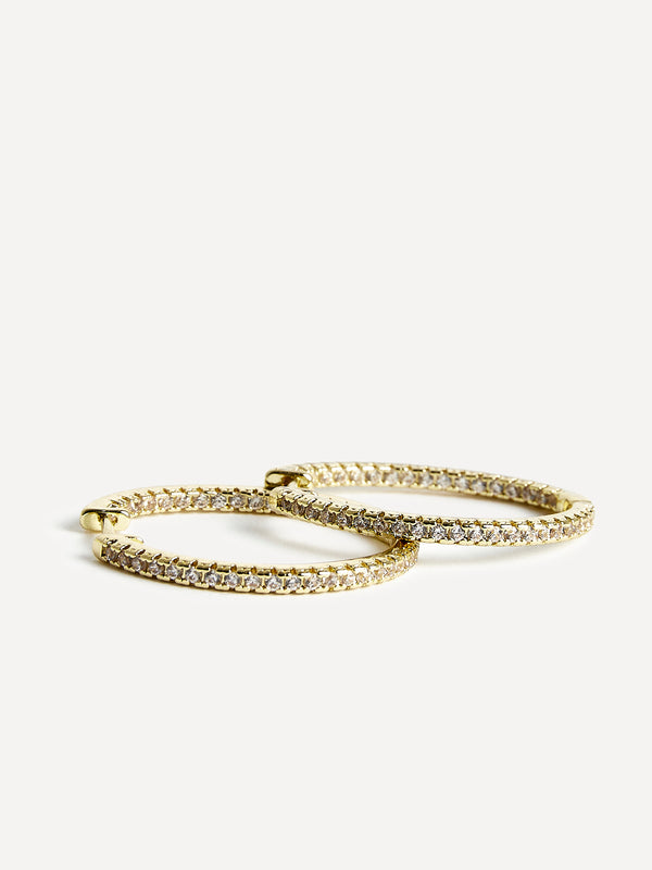 Linzi Bridal Gold Crystal Hoop Earrings