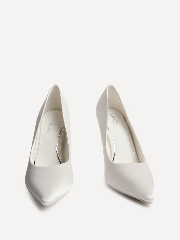 Linzi Bridal Ivory Satin Classic Court Heels
