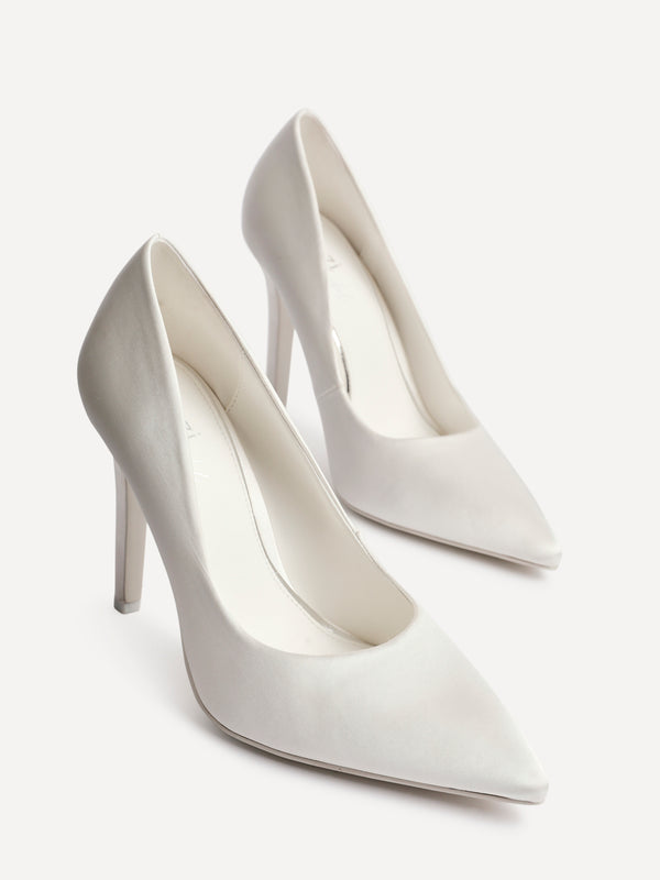 Linzi Bridal Ivory Satin Classic Court Heels