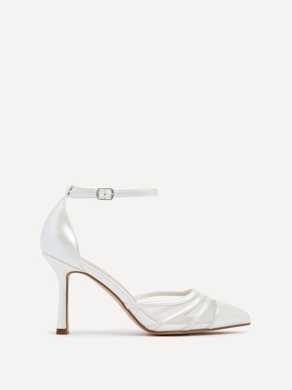 Linzi Bridal Ivory Satin Mesh Court Heel