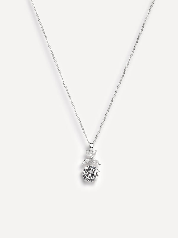 Linzi Bridal Silver Crystal Drop Necklace