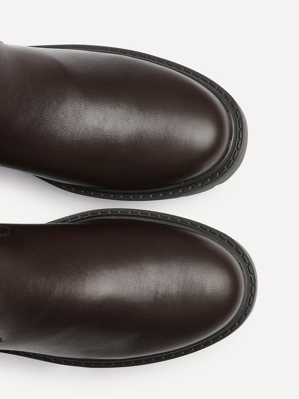 Linzi Brown Faux Leather Ankle Boot