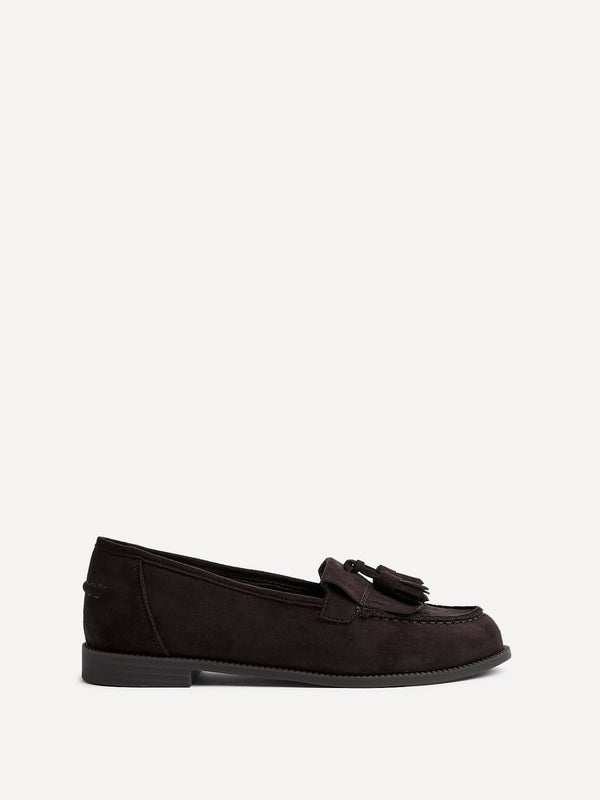 Linzi Brown Faux Suede Classic Slip On Loafer