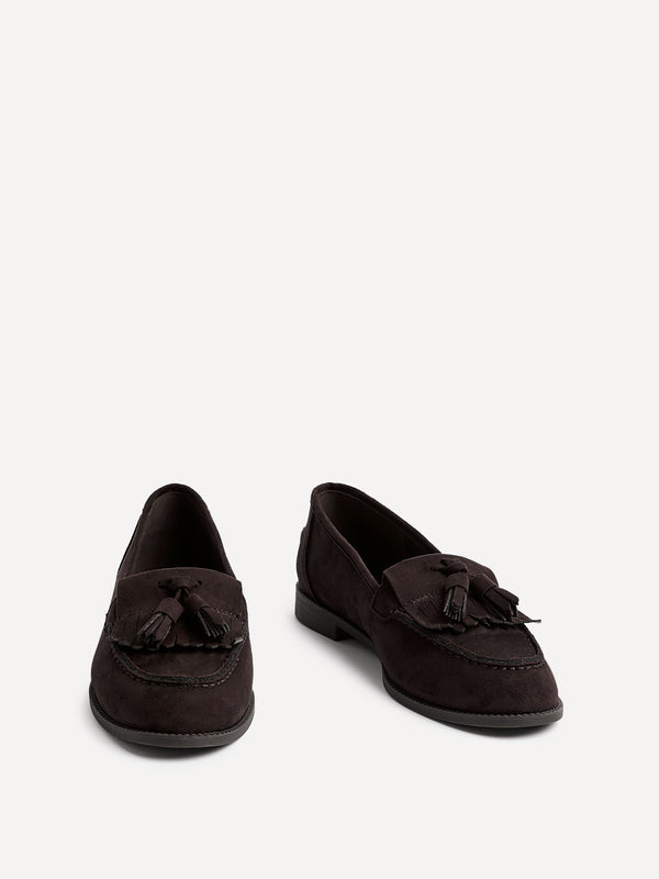 Linzi Brown Faux Suede Classic Slip On Loafer