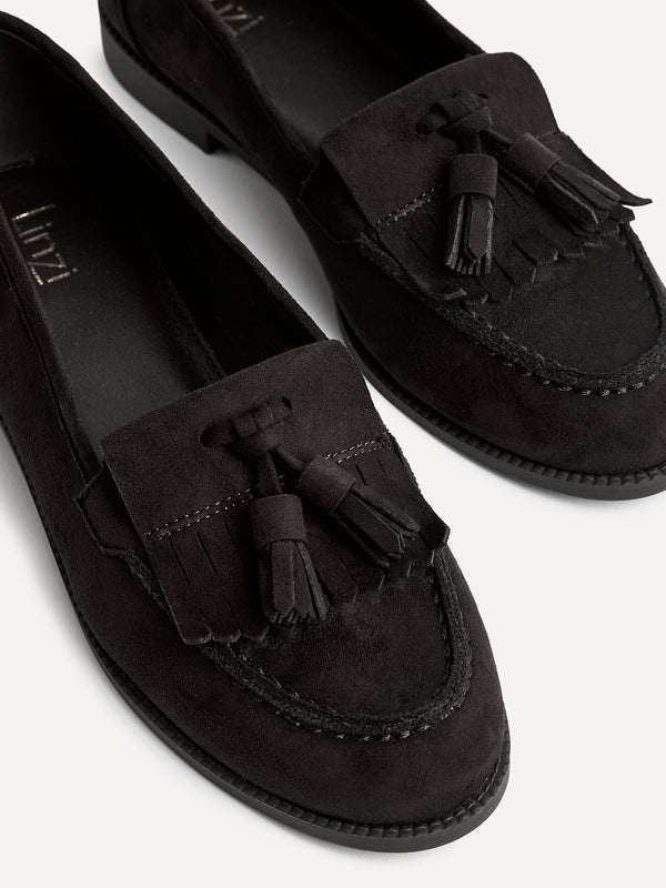 Linzi Brown Faux Suede Classic Slip On Loafer