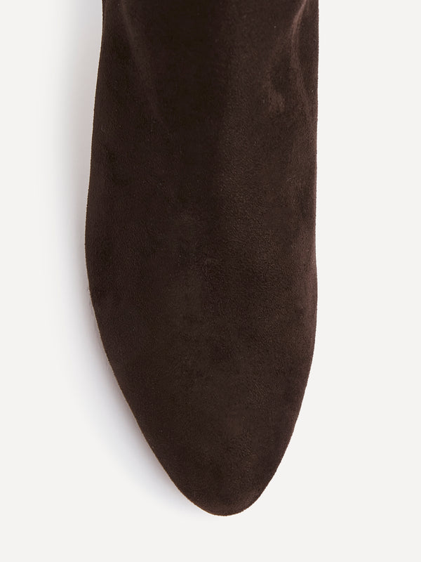 Linzi Brown Faux Suede High Leg Stiletto Boots