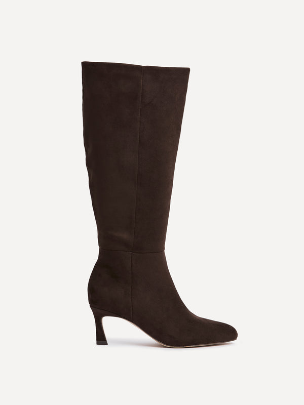 Linzi Brown Faux Suede High Leg Stiletto Boots