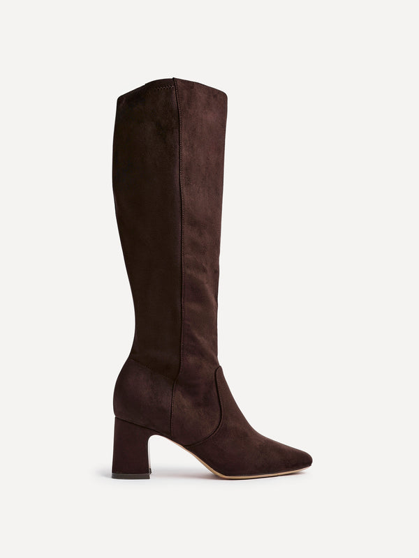 Linzi Brown Faux Suede Knee High Boot