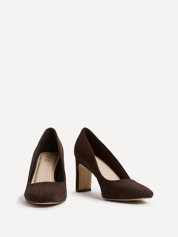 Linzi Brown Faux Suede Modern Style Court Heel