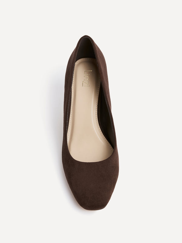 Linzi Brown Faux Suede Modern Style Court Heel
