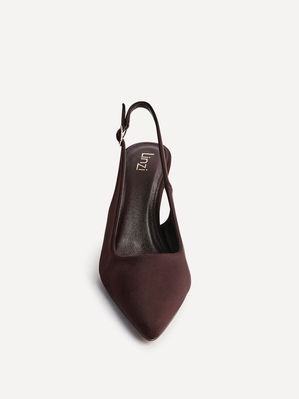Linzi Brown Lycra Sling Back Court Heel