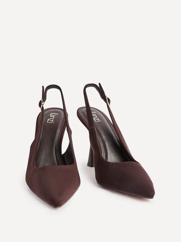 Linzi Brown Lycra Sling Back Court Heel
