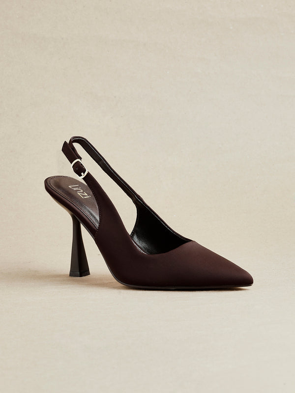 linzi Brown Lycra Sling Back Court Heel