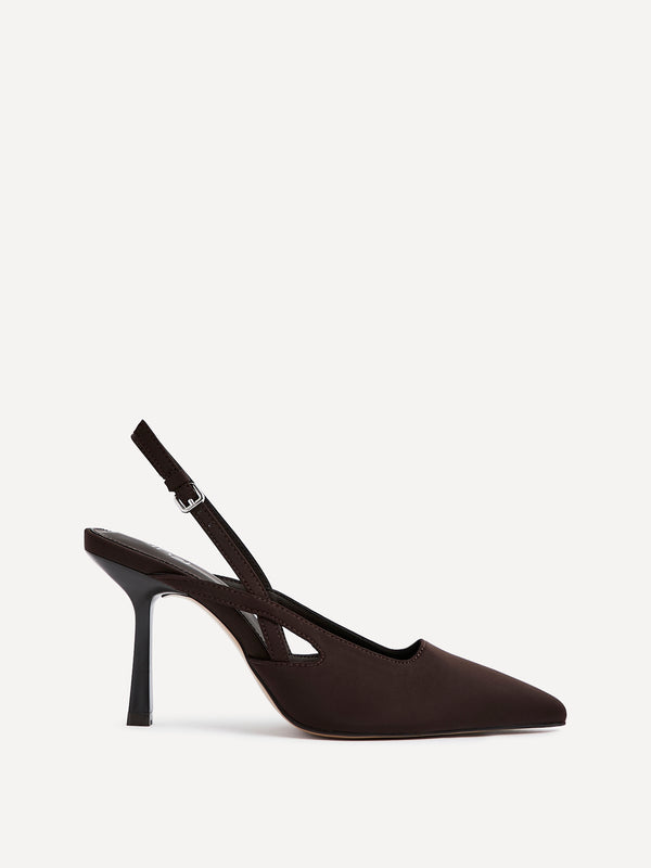 Linzi Brown Scuba Sling Back Court Heels