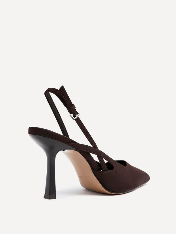 Linzi Brown Scuba Sling Back Court Heels