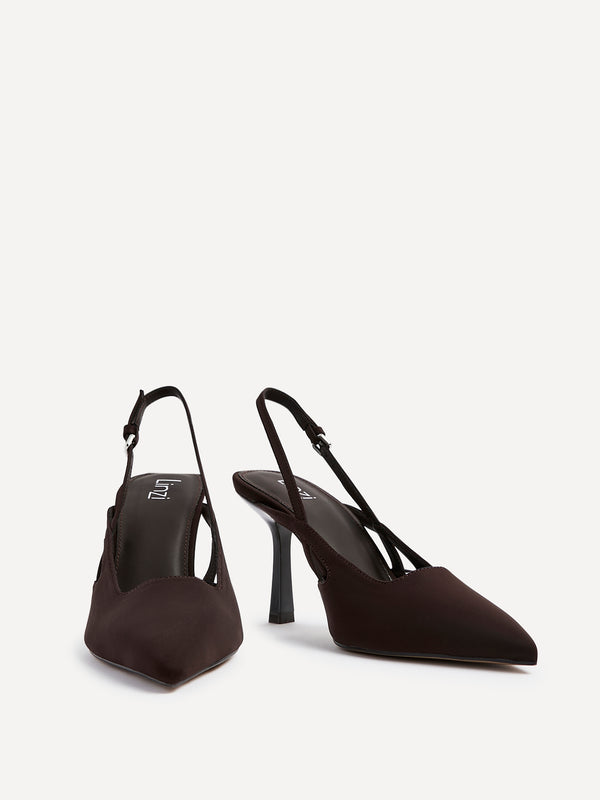 Linzi Brown Scuba Sling Back Court Heels