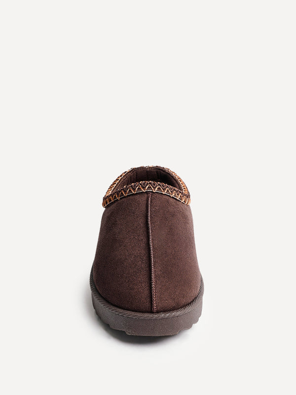 Linzi Brown Suede Slipper With Aztec Detail