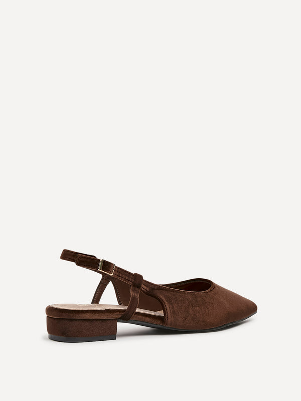 Linzi Brown Velvet Pointed Toe Ballet Flat