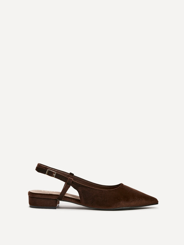 Linzi Brown Velvet Pointed Toe Ballet Flat