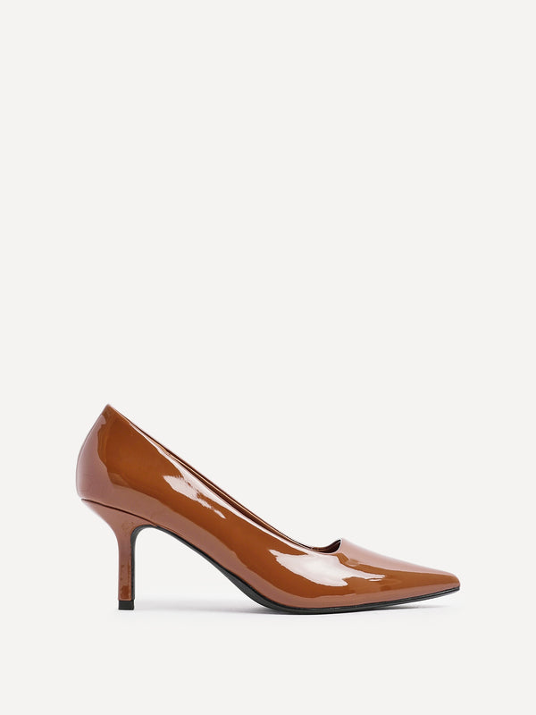Linzi Caramel Velvet Classic Court Heels