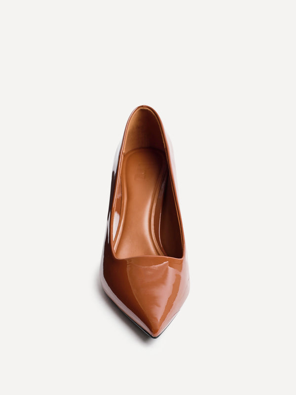 Linzi Caramel Velvet Classic Court Heels