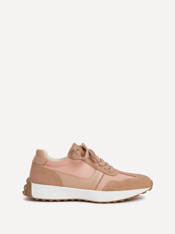 Linzi Dusky Pink Suede Mix Sports Trainers