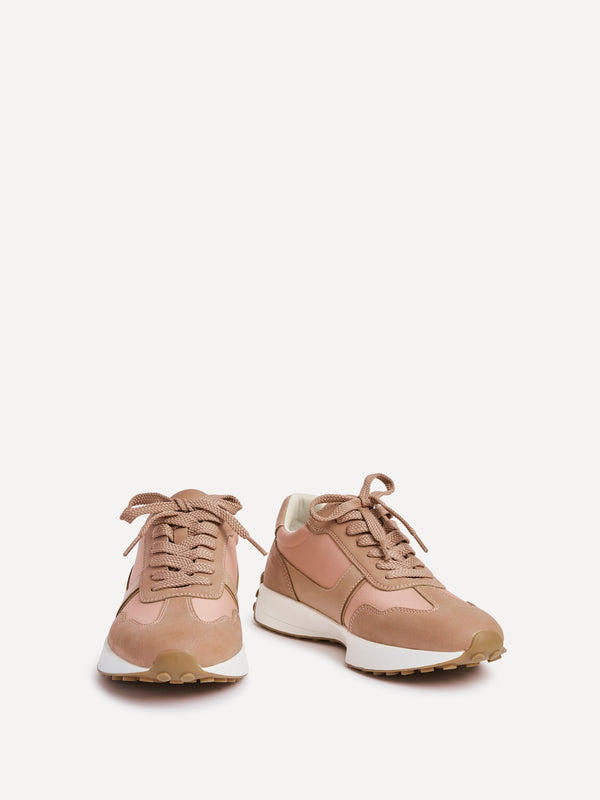 Linzi Dusky Pink Suede Mix Sports Trainers