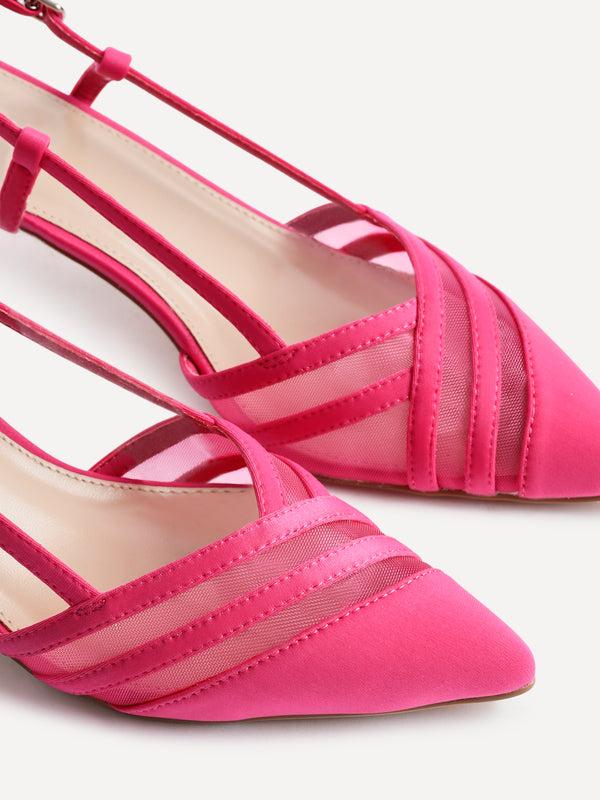 Linzi Fuchsia Scuba Mesh Slingback Court Heel