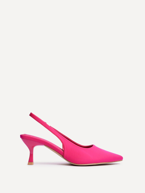 linzi Fuchsia Scuba Slingback Court Heels