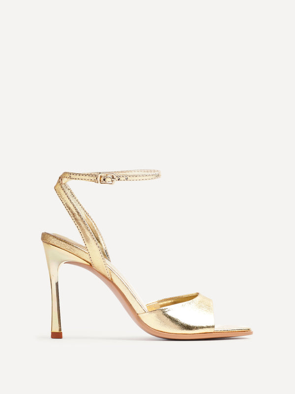 Linzi Gold Faux Leather Stiletto High Heels