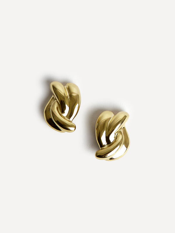 Linzi Gold Knot Twist Stud Earrings
