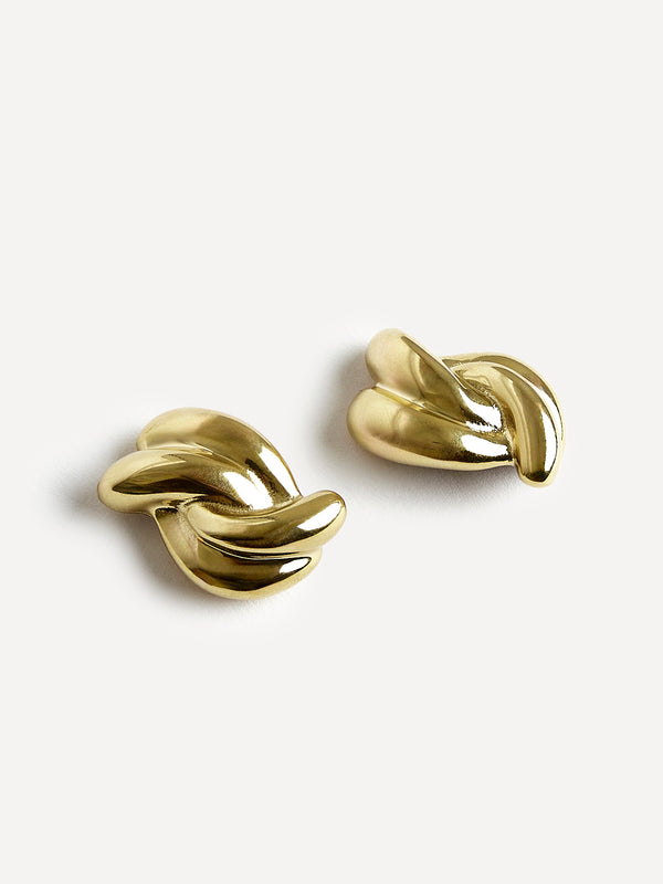 Linzi Gold Knot Twist Stud Earrings