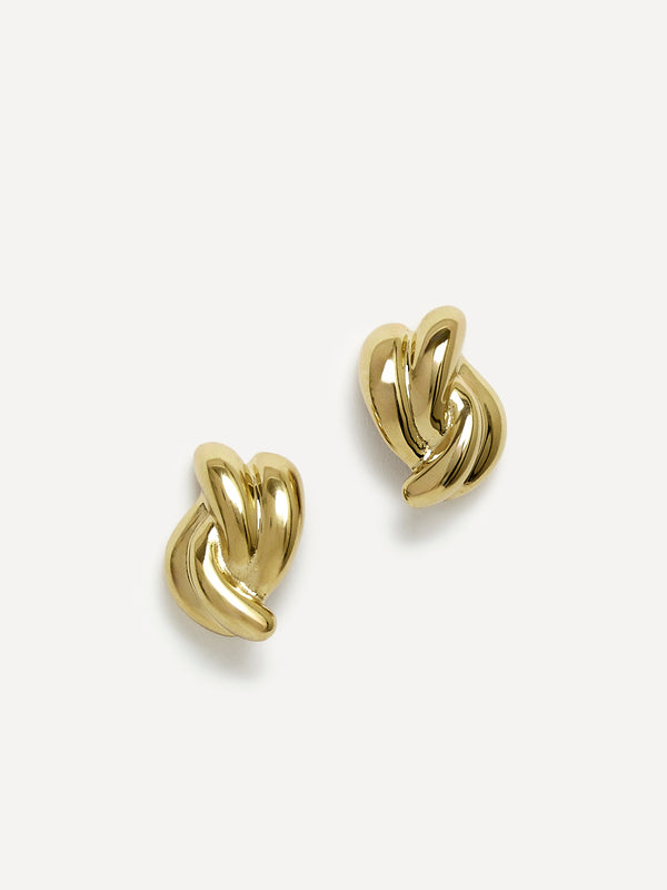 linzi Gold Knot Twist Stud Earrings