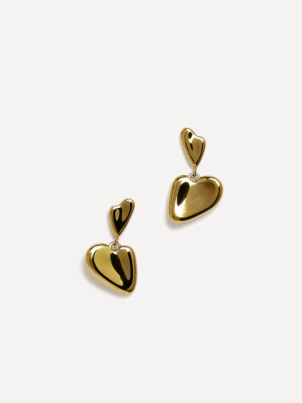 Linzi Gold Twisted Heart Drop Earrings