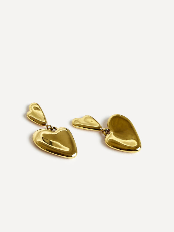 Linzi Gold Twisted Heart Drop Earrings