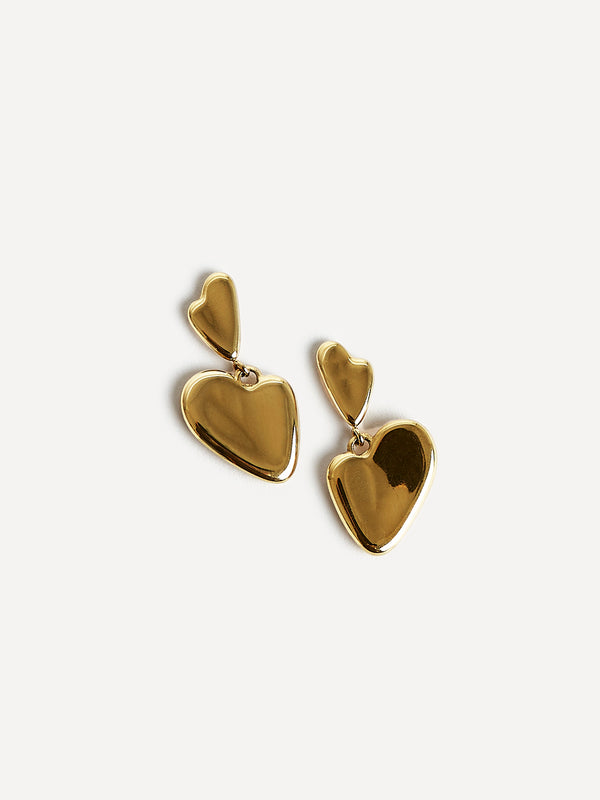Linzi Gold Twisted Heart Drop Earrings