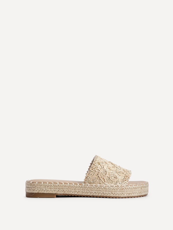 Linzi Gold Woven Flat Slider Sandal