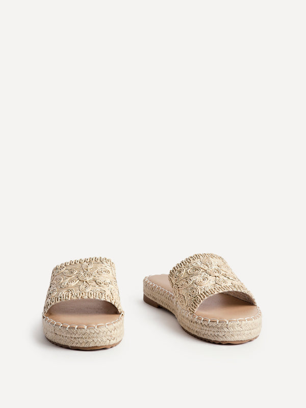 Linzi Gold Woven Flat Slider Sandal