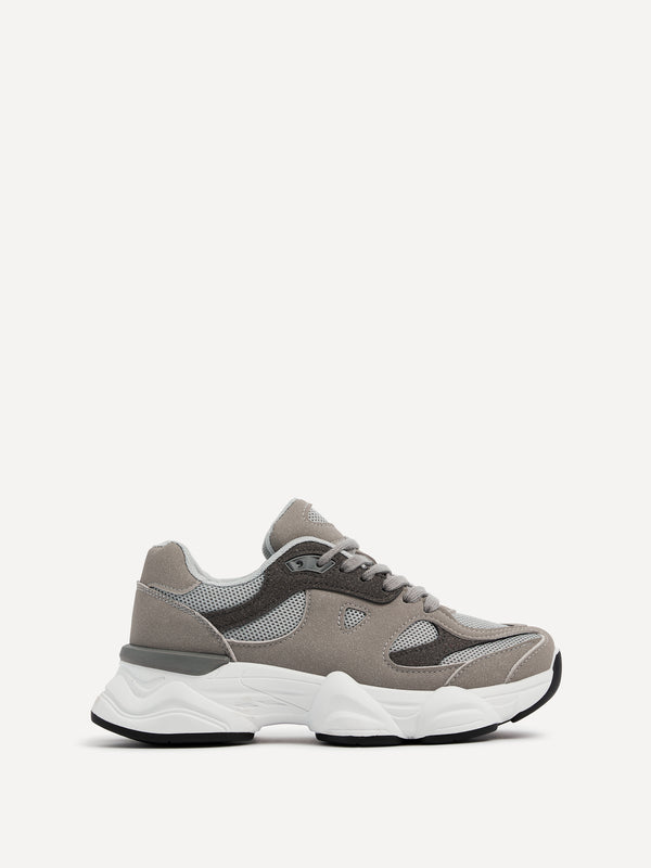Linzi Grey Two Tone Trainer With Chunky White Sole