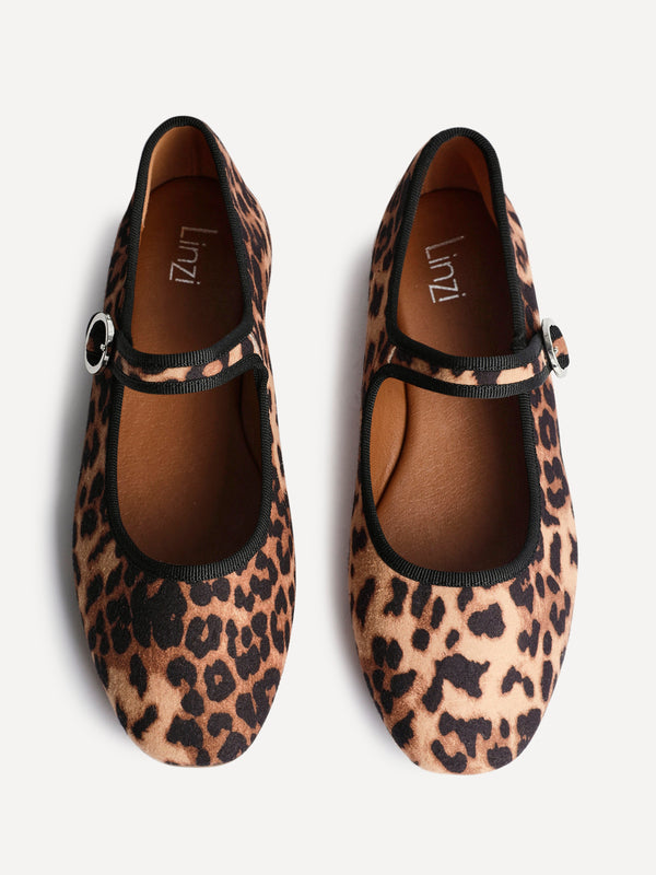 Linzi Leopard Print Ballet Pumps