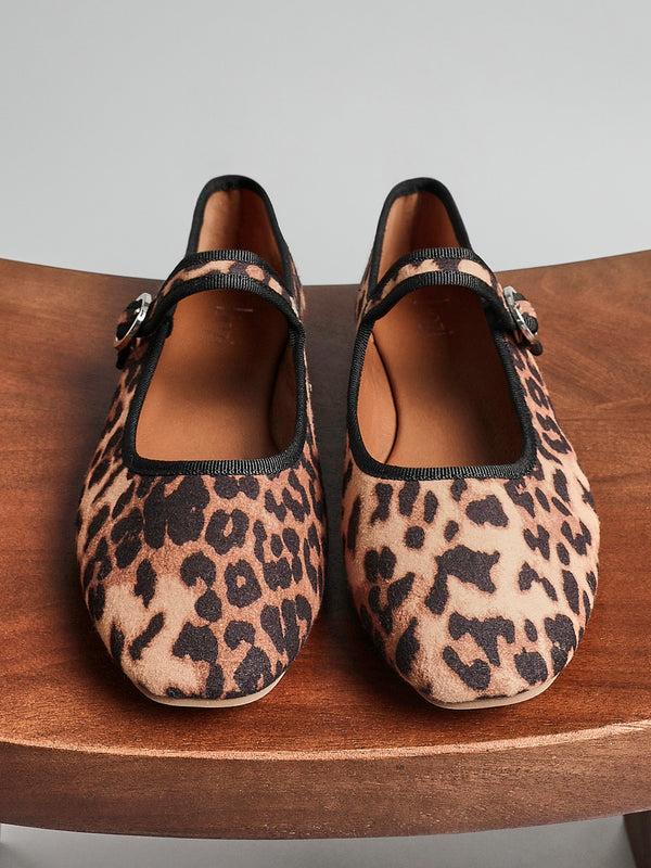linzi Leopard Print Ballet Pumps